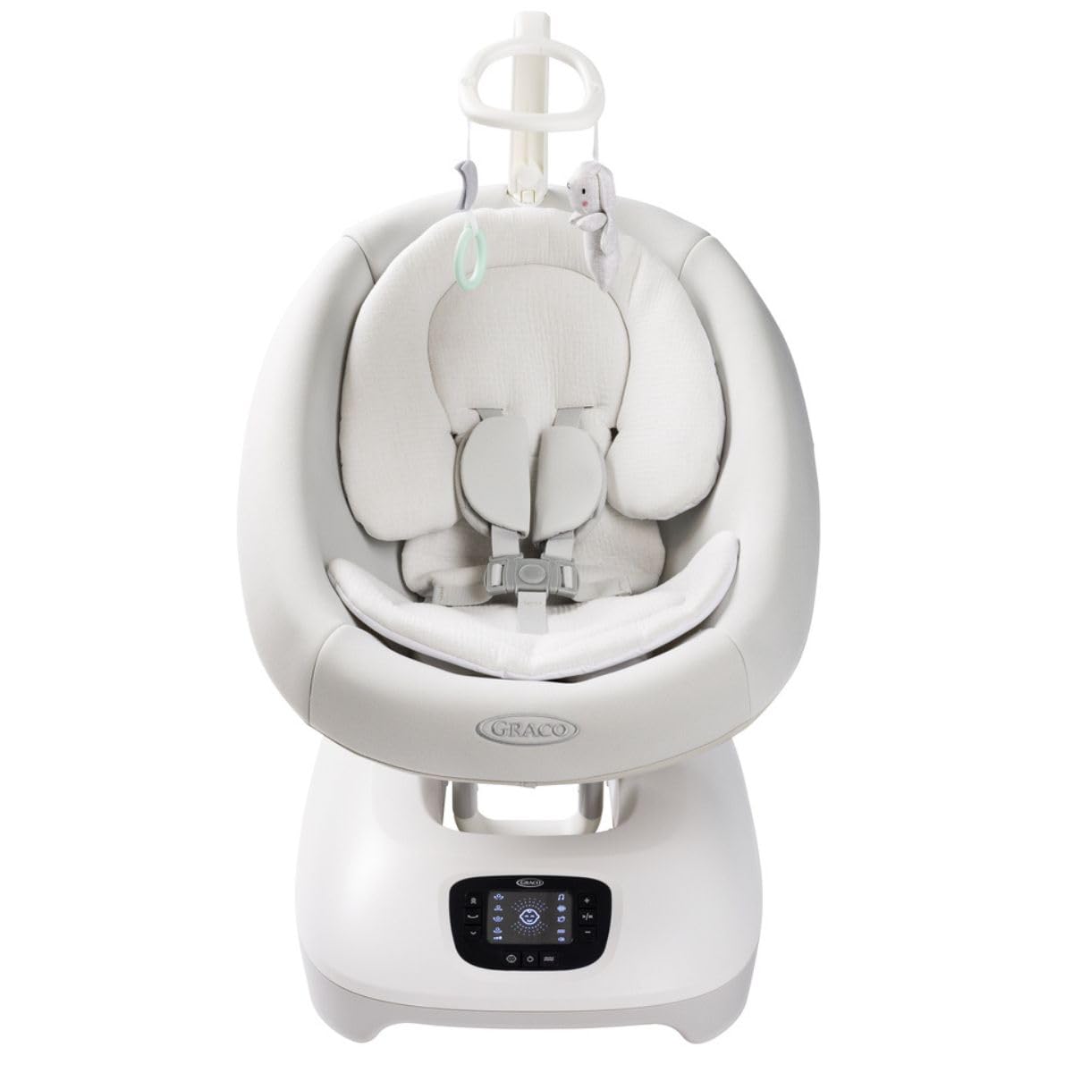 Graco Eluma Sway baby swing in Rori fashion with cry detection technology, 3 recline positions, suitable for babies up to 9kg.