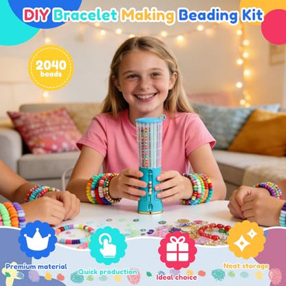Quick Click Bracelet Maker Kit , Craft Kits for Kids, Jewellery Making Kit with Cool Bracelet Making Machine, Fun DIY Jewelry Set for Girl Teen Develop Hand On Skill Imagination and Social Skill