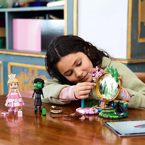 LEGO Wicked Elphaba & Glinda Figures - Play and Display Toy with Accessories incl. a Broom, Crown & Purse plus a Window Scene - Gift for 10+ Year Old Girls & Movie Fans - 75682
