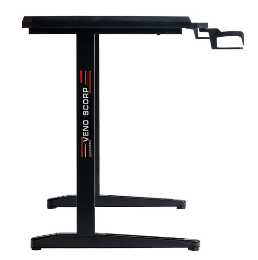 Veno Scorp Gaming Desk with LED Lights, USB, 120 x 60cm RGB Computer Desk T Shape, Gaming Table for Home Office, Black
