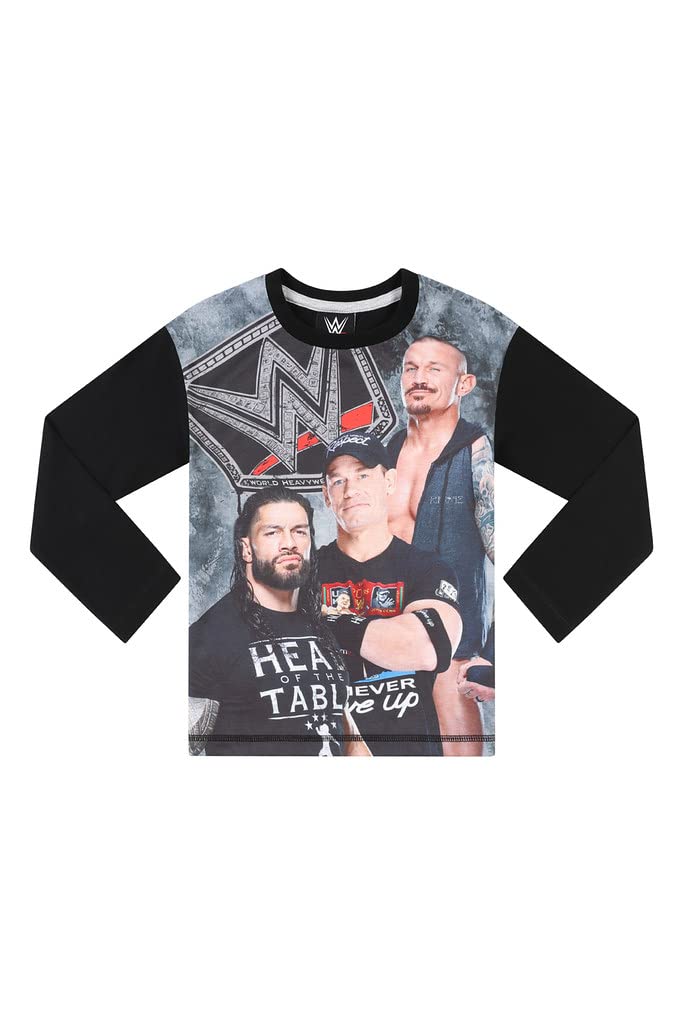 WWE Boys Roman Reigns Randy Orton John Cena World Wrestling Entertainment Long Pyjama Set (10-11 Years) Grey