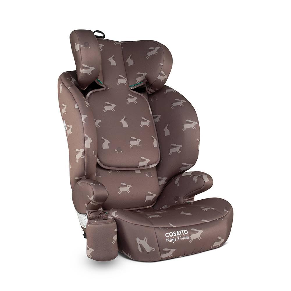 Cosatto Ninja 2 iSize high back booster car seat with adjustable headrest, ISOFIX fitting, and forward-facing design for children 4-12 years