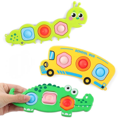 AYESY Fidget Popper Sensory Toys, 3pcs Pop Fidget Toys for Toddlers 12+ Month, Baby Montessori Toys for Stress Relief, Airplane Travel Activities, Autism Gift for Boys Girls