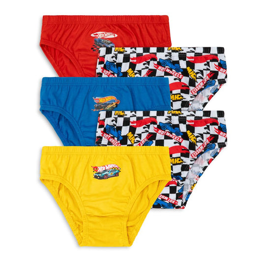 Hot Wheels Boys Briefs Pack of 5, 5 PK Boys Underwear, Multipack Underpants, Ages 2 to 7 Years Old (UK, Age, 5 Years, 6 Years, Regular, Multicoloured)