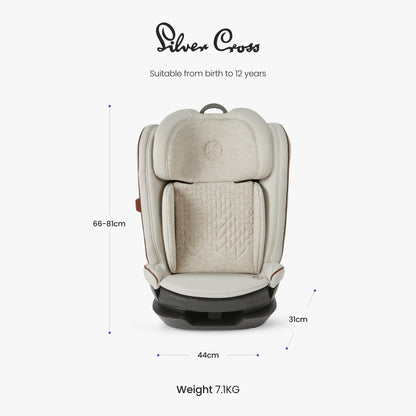 Silver Cross - Discover i-Size High Back Booster Seat - Isofix Car seat - Lightweight - Car Seats For 4 to 12 Years - Almond