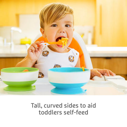 Munchkin Stay Put Baby Suction Bowl Set| Baby Bowls for Weaning| Baby Feeding Suction Dish Pack| for Babies & Toddlers 6 Months+|BPA Free Weaning Set for Babies| Microwave/Dishwasher Safe | 3 Pack