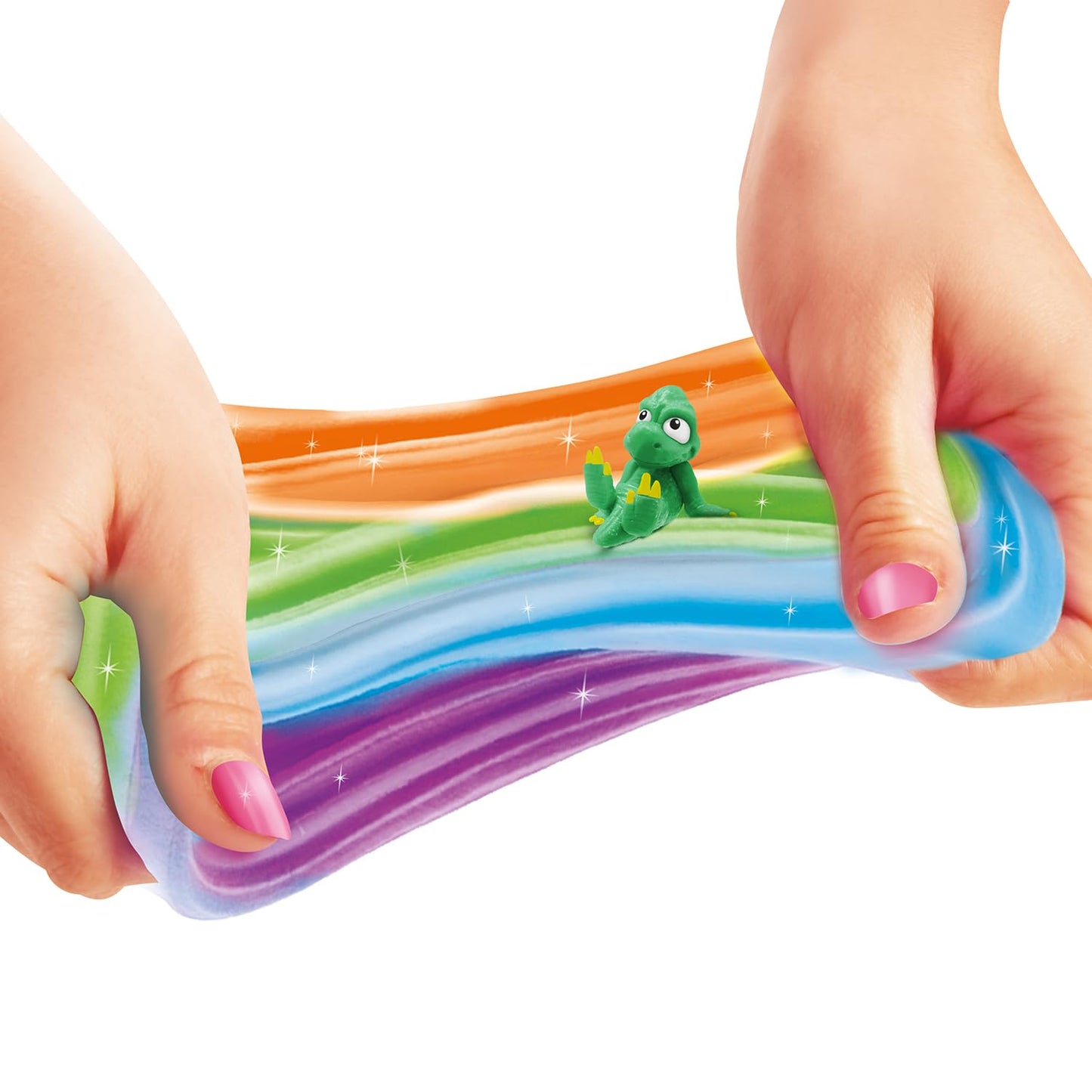 Canal Toys So Slime Dino Slime Set with 3 pots of colorful slime and dinosaur figurines for children sensory play.