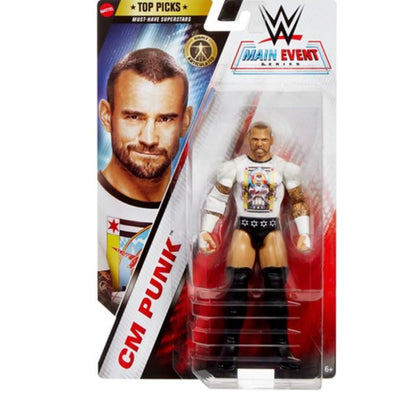 WWE Top Picks CM Punk Action Figure, 6-Inch, Main Event Series with 14 Points of Articulation