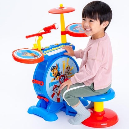 Lexibook, Paw Patrol, Electronic Set for Children, Musical Toy Game, Realistic Drum Sound, 8-Keys Keyboard, MP3 Plug, seat Included, Blue/red, K610PA