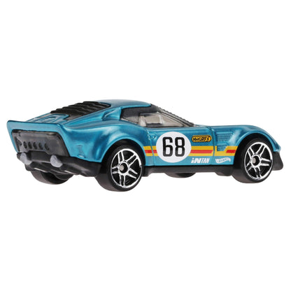 Assorted Hot Wheels 10-pack of toy race cars, featuring 1:64 scale Corvette, Lamborghini, McLaren, and originals.