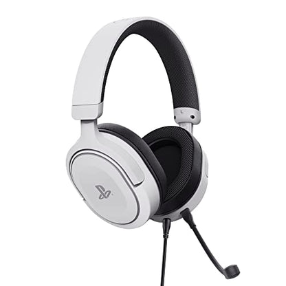 Trust Gaming GXT 498W Forta [Officially Licensed for PlayStation 5] Sustainable Gaming Headset for PS5 / PS4, 1.2m Cable, 50mm Drivers, Detachable Microphone, Wired Over-Ear Headphones - White