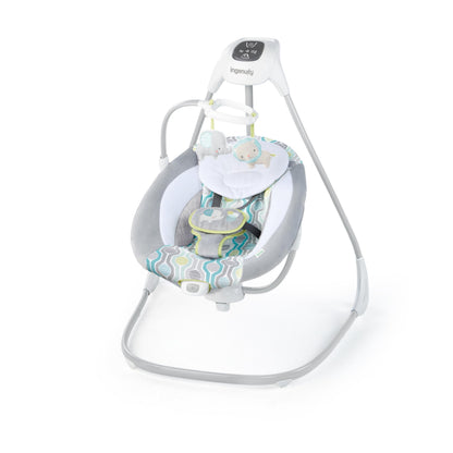 Ingenuity SimpleComfort baby swing with multi-direction movement, vibrations, and nature sounds for infants 0-9 months, 6-20 lbs.