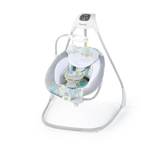 Ingenuity SimpleComfort baby swing with multi-direction movement, vibrations, and nature sounds for infants 0-9 months, 6-20 lbs.