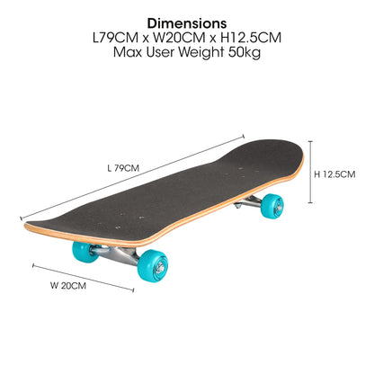 Xootz Kids Skateboard, Double Kick Trick Skate Board with Maple Deck, for Boys & Girls, Multiple Designs, 31 inch