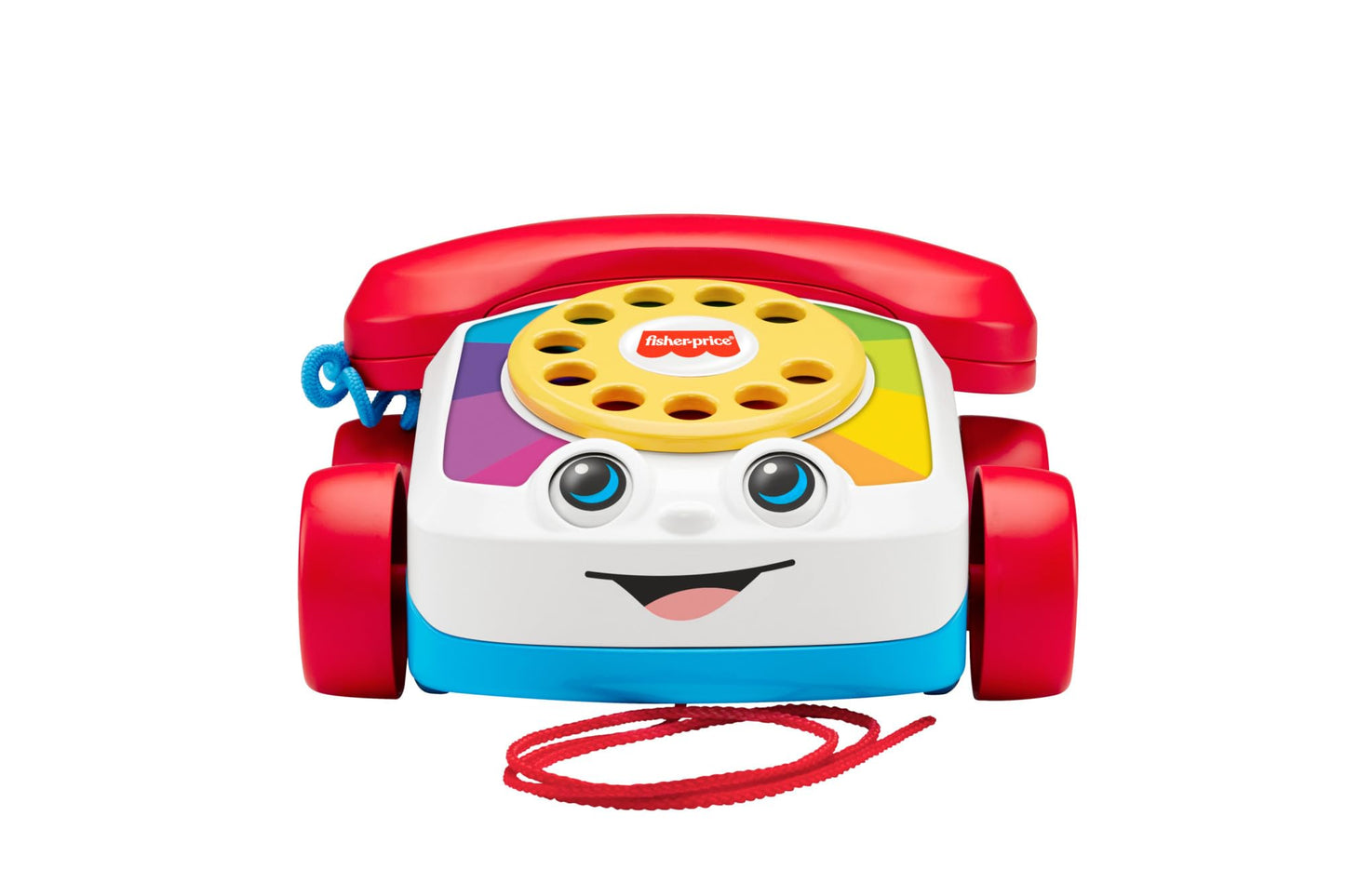 Fisher-Price Toddler Pull Toy Chatter Telephone Pretend Phone with Rotary Dial and Wheels for Walking Play Ages 1+ years, FGW66