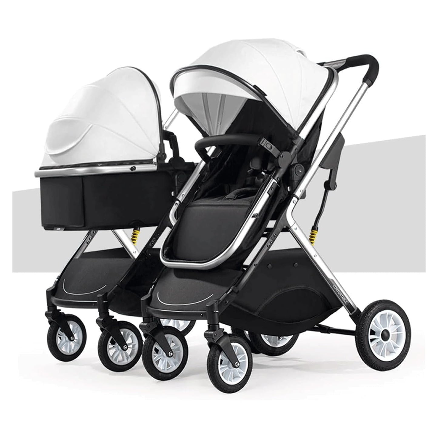 EYPKPL Lightweight Double Stroller Foldable Double Pushchair with Adjustable Canopy Baby Carriage Removable Prams Tandem Strollers