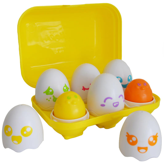Toomies Hide and Squeak Eggs Baby Toy - Baby Box of Big Eggs with 3 Squeak Chicks & 3 Rattle Chicks - Colour & Shape Sorter Baby Sensory Toys - Toddler Toys & Baby Toys 6 Months Plus to 36 Months