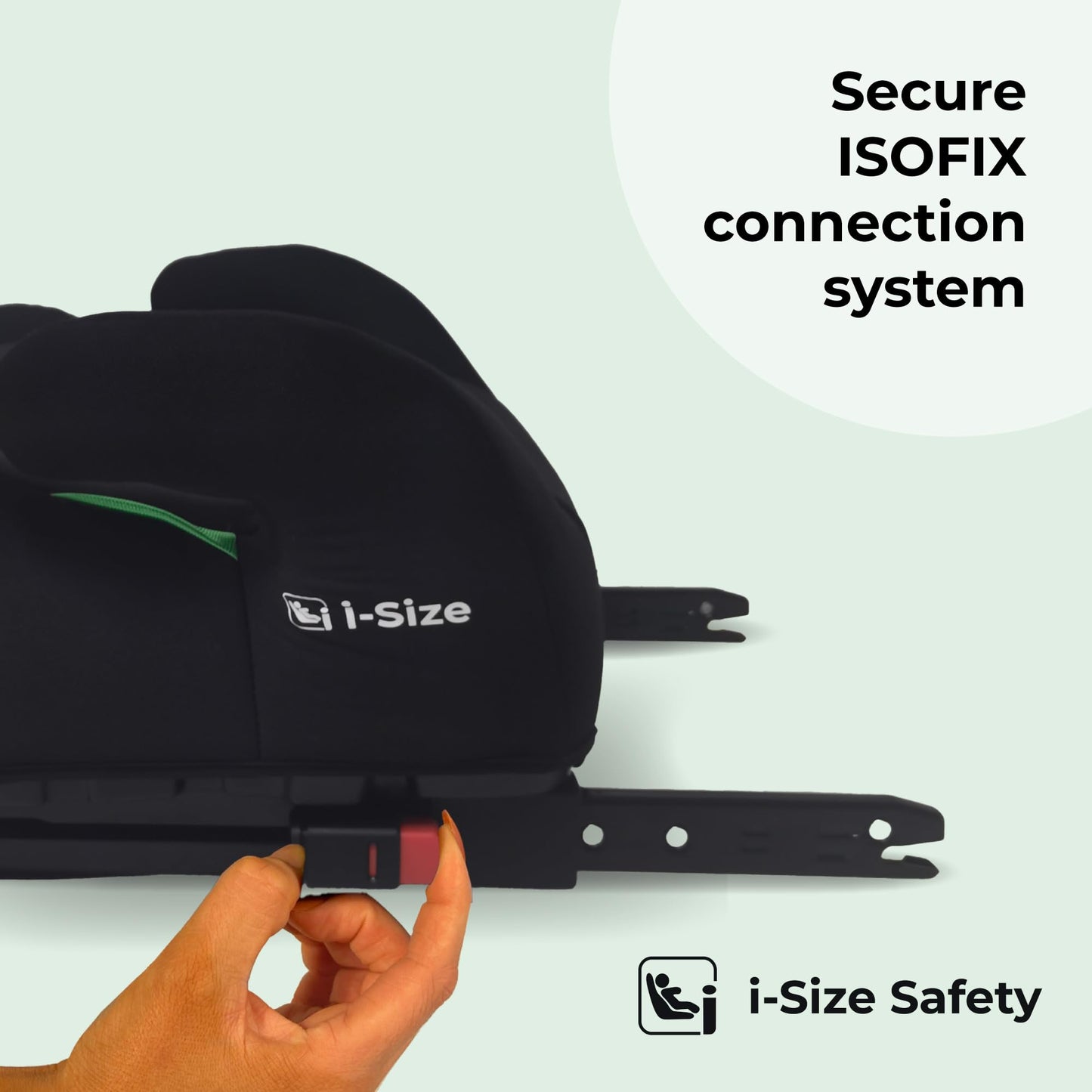 My Babiie MBCSB20 Child Booster Seat - ISOFIX, R129 i-Size 125-150cm (Group 3, 6 to 12 Years Approx.) Portable Kids Car Seat, Comfortable, Compact, Lightweight, Ideal for Travel - Black