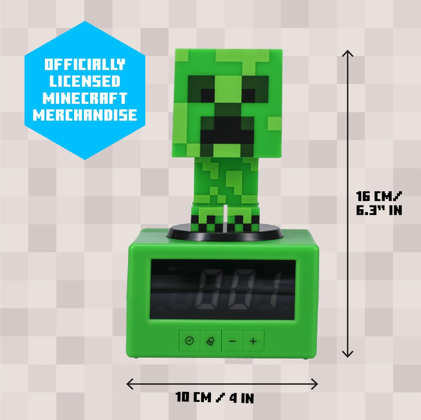 Paladone Minecraft Creeper Alarm Clock - Officially Licensed, In-Game Music & Night Light for Kids & Tweens, Gaming Room Accessory