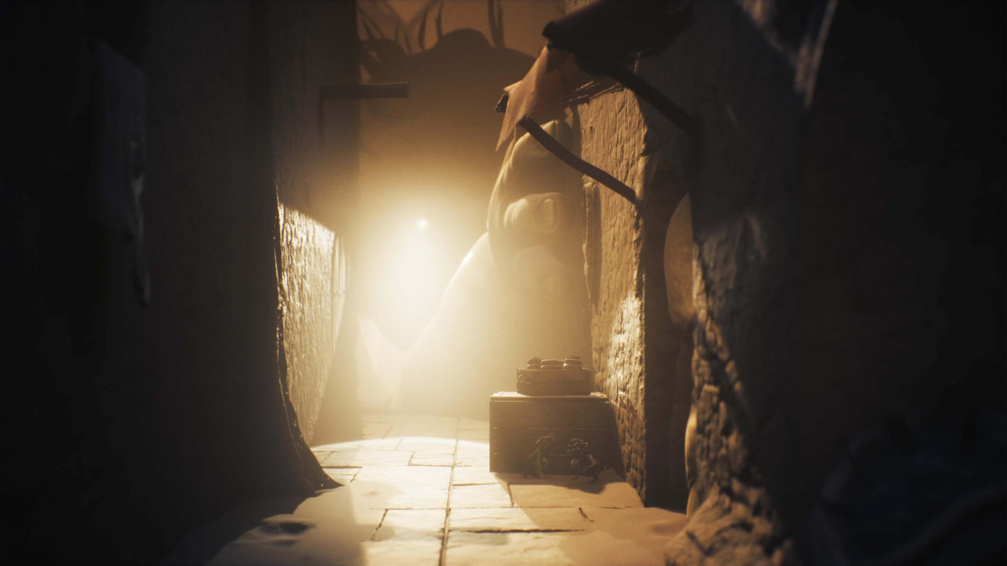 Nintendo Switch game card for Little Nightmares III by Bandai Namco, featuring dark, mysterious artwork on the game cartridge.