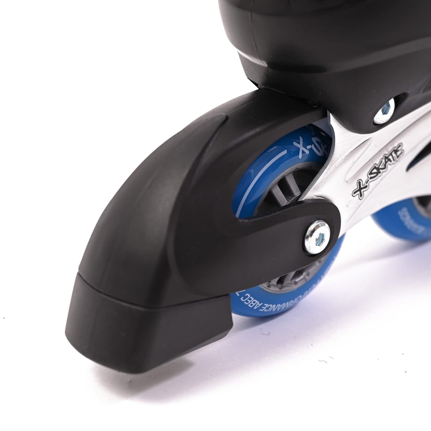M.Y X-Skate Adjustable Blue Inline Roller Skates with Built In Adjusters Kids Roller Boots for Boys & Girls - Medium
