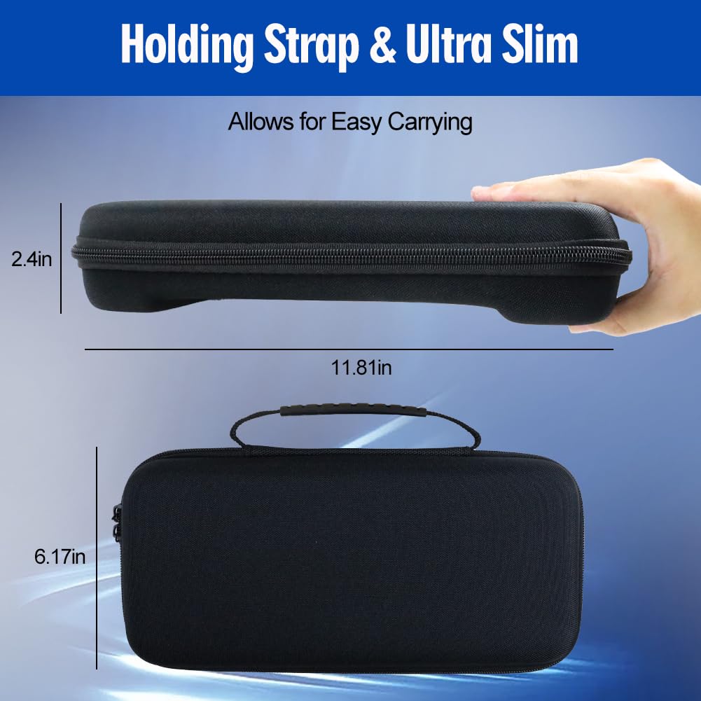 Abnaok Nintendo Switch 2 protective travel case with screen padding, game card slots, microSD slots, zipped and open pockets.