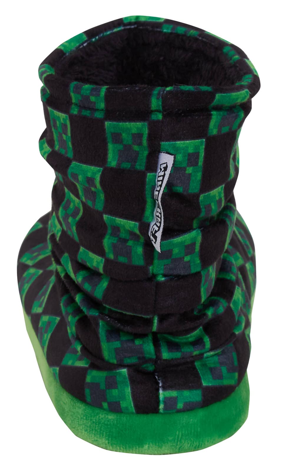 Minecraft Boys Slipper Boots Kids Creeper Gamer Fleece Lined Slippers for Gamers House Shoes Black/Green 6 UK