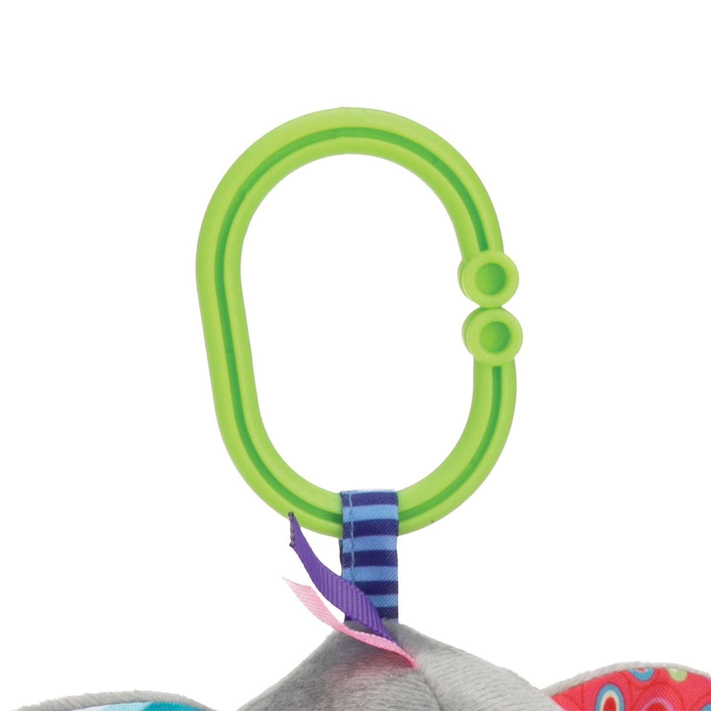 Nuby Pram Toy Plush Pals - Handy Hook | Multiple Textures | Early Development (Elephant)