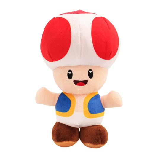 Ainvliya Toad Plush Toy, 21cm red mushroom character, soft stuffed cartoon doll for babies and kids, cuddly birthday gift
