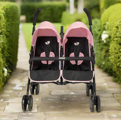 Joie Aire Twin Pushchair | Childrens Double Stroller Pram In Black & Pink | Childrens Baby Doll Stroller Toy Umbrella Fold Stroller | Role Play Toy Dolls Buggy Pushchair | Ages 3+