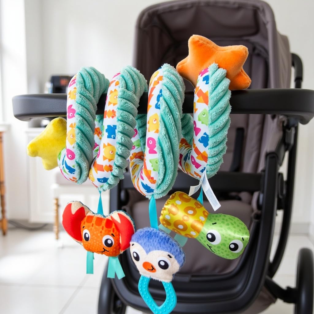 Playgro Ocean Wonders Twirly Whirly baby toy with colorful ocean-themed design and spinning elements for sensory play.