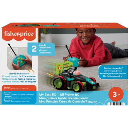 Fisher-Price Preschool Toy Remote Controlled Car My Easy RC with 2 Speeds for Kids Ages 3+ Years, HYH28