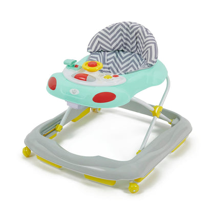 Babylo Go Go Height Adjustable Zigzag Walker with colorful zigzag pattern and sturdy wheels for baby mobility and fun.