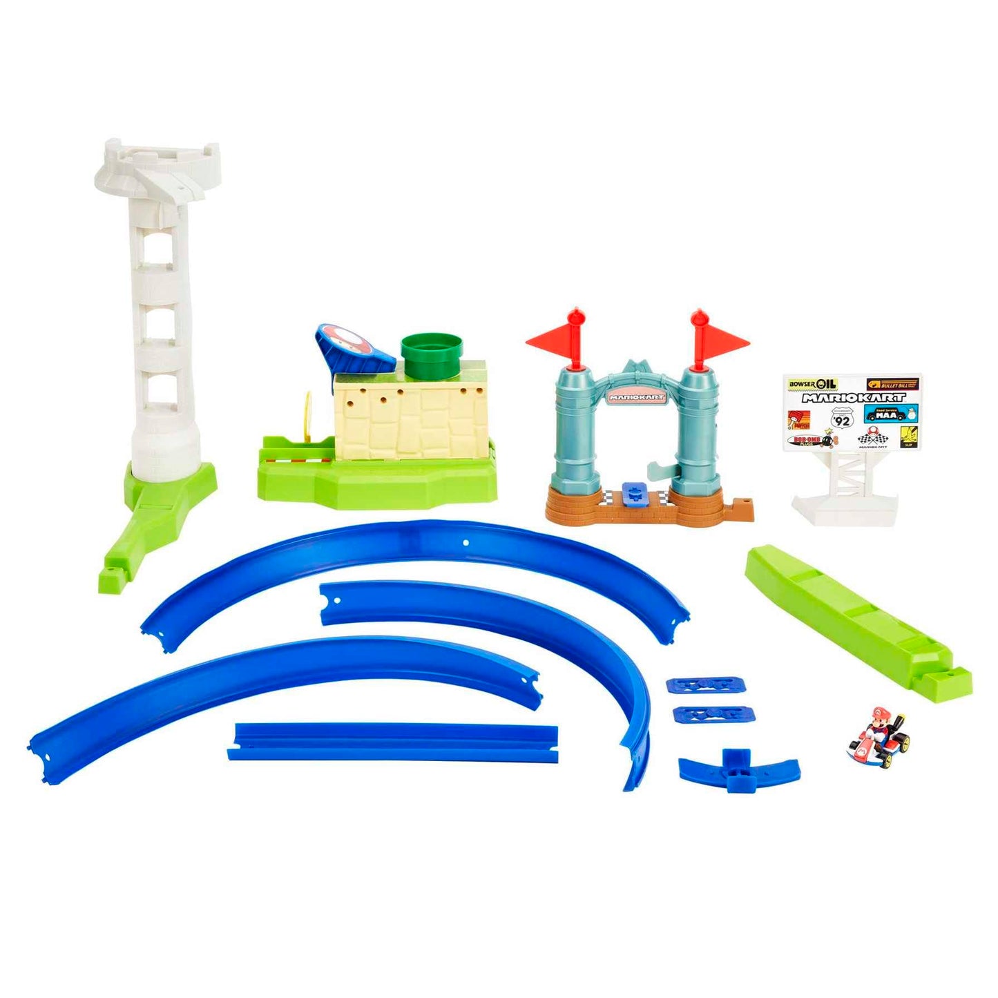 Hot Wheels Mario Kart Circuit Slam Track Set with Mario Kart Vehicle, Video Game-Inspired Playset for Kids & Fans Age 5+