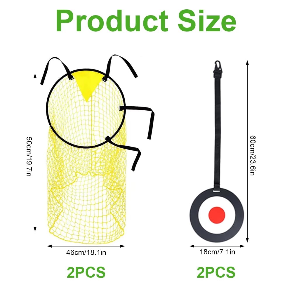 Lotvic 2 Pcs Top Bins Football Targets with 2 Pcs Hanging Targets, Top Bins Net for Goal, Top Corner Football Target Net for Kids Adults Shootings Accuracy Training & Practice (2 Top Bins + 2 Targets)
