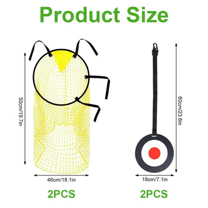 Lotvic 2 Pcs Top Bins Football Targets with 2 Pcs Hanging Targets, Top Bins Net for Goal, Top Corner Football Target Net for Kids Adults Shootings Accuracy Training & Practice (2 Top Bins + 2 Targets)