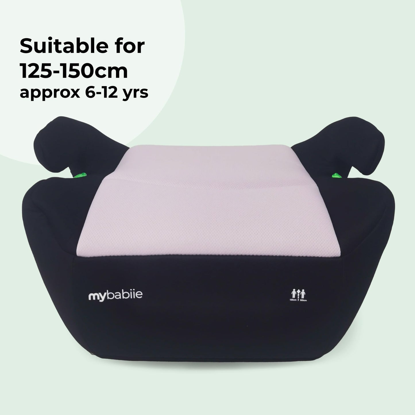 My Babiie MBCSB20 Child Booster Seat - ISOFIX, R129 i-Size 125-150cm (Group 3, 6 to 12 Years Approx.) Portable Kids Car Seat, Comfortable, Compact, Lightweight, Ideal for Travel - Pink