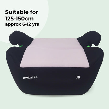 My Babiie MBCSB20 Child Booster Seat - ISOFIX, R129 i-Size 125-150cm (Group 3, 6 to 12 Years Approx.) Portable Kids Car Seat, Comfortable, Compact, Lightweight, Ideal for Travel - Pink
