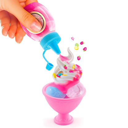 Pink So Slime DIY Fluffy Ice Cream Factory kit with fun decorations and accessories for making slime sundaes, safe for ages 6+