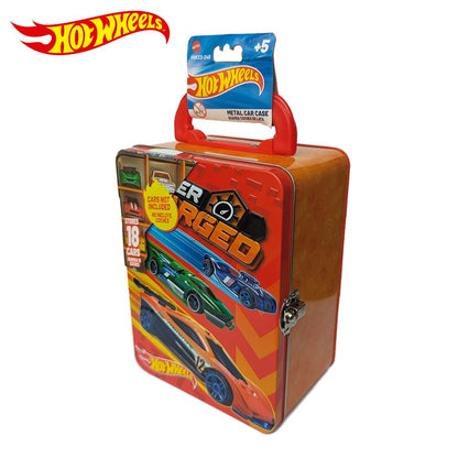 Hot Wheels 1:64 Scale Cars Metal Car Carry Case I 18 Toy Storage & Organiser Gift for Collectors Kids Ages 3 Years Old Up 3D HW Race lid Design (Cars not Included)