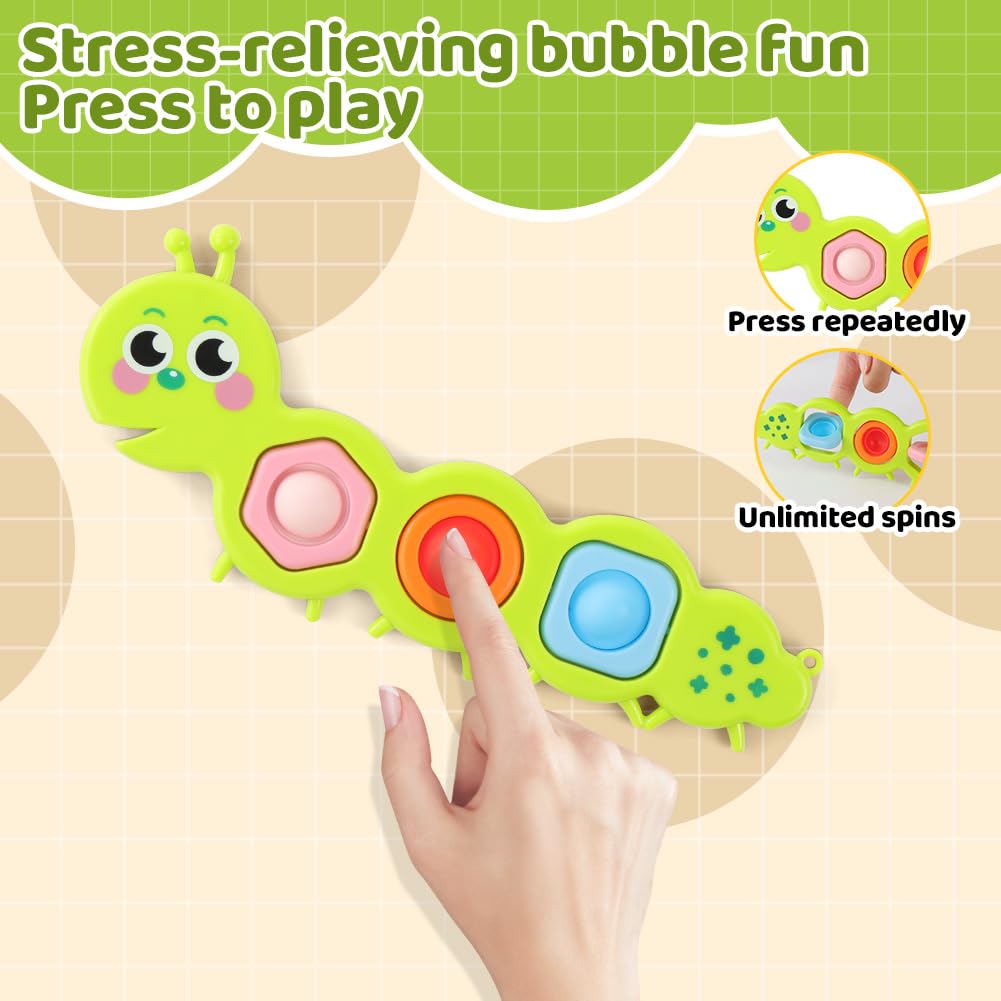 AYESY Fidget Popper Sensory Toys, Pop Fidget Toys for Toddlers 12+ Month, Baby Montessori Toys for Stress Relief, Airplane Travel Activities, Autism Gift for Boys Girls