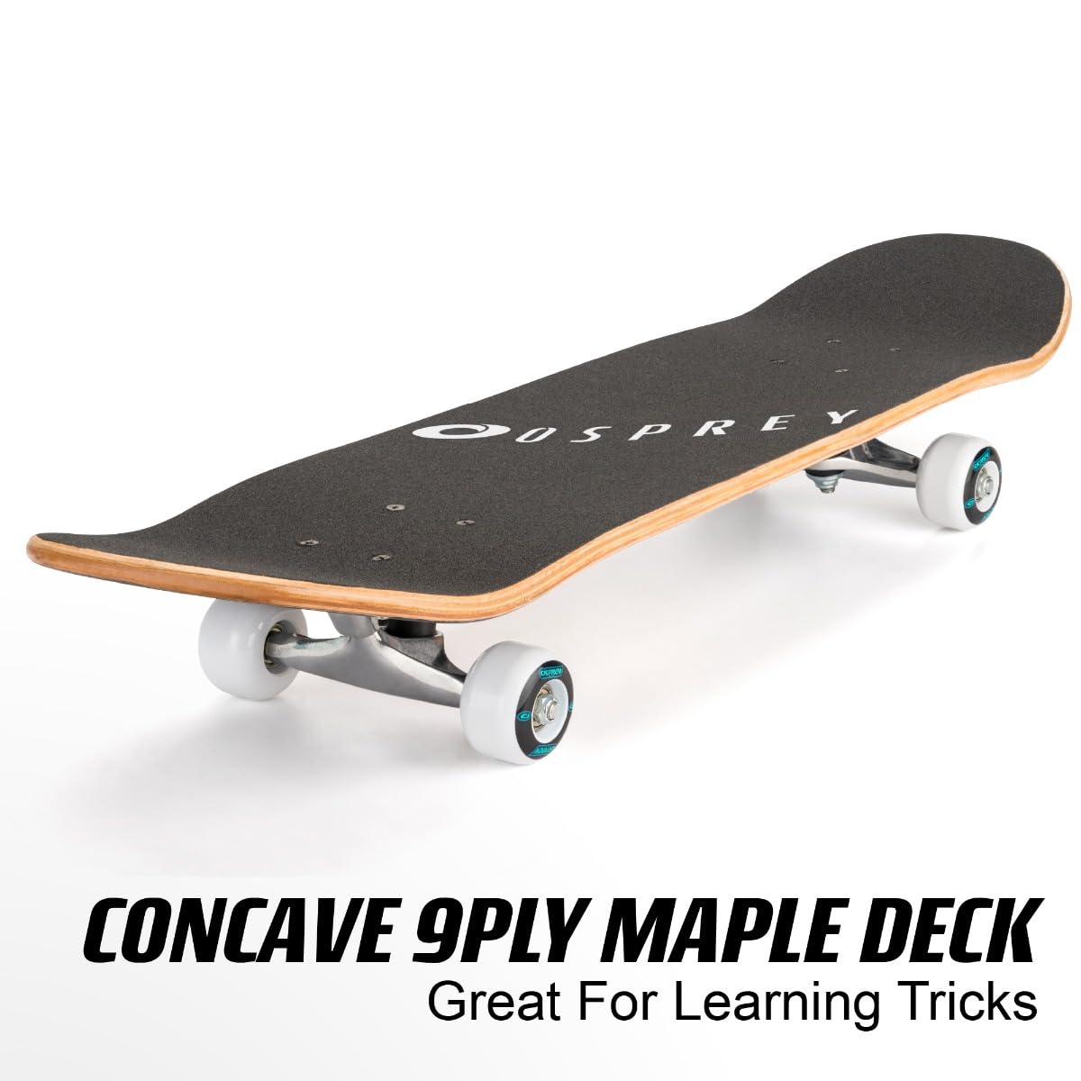 Osprey | Complete Skateboard 31 x 8-inch, Double Kick 9 Ply Chinese Maple Deck for Kids, Teens Adult and Beginners, Savages, Multiple Designs