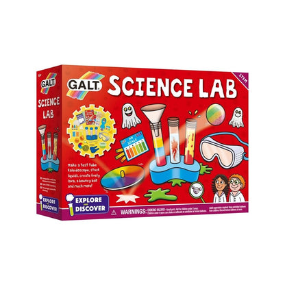 Galt Science Lab kit for kids with colorful experiments, including making kaleidoscope, lava, bouncy ball, and more for ages 6+