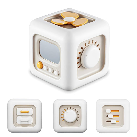 VoMii Baby Activity Cube - Montessori Sensory Toys for 12-24 Months, Travel & Learning Toys