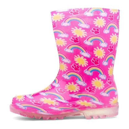 Paw Patrol Kids Pink Rainbow Welly - Size 12 Child UK - Pink