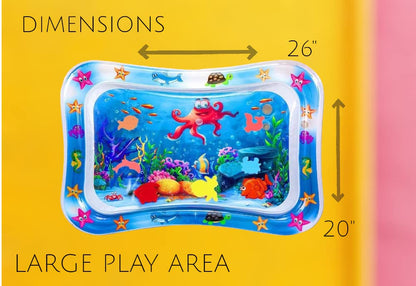 BabaBub Tummy Time Mat for infants with inflatable water surface, sensory play features, and colorful toys for babies aged 3-24 months