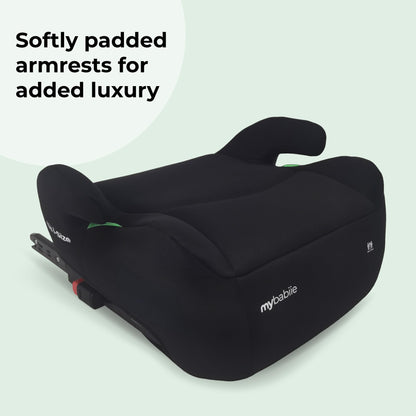My Babiie MBCSB20 Child Booster Seat - ISOFIX, R129 i-Size 125-150cm (Group 3, 6 to 12 Years Approx.) Portable Kids Car Seat, Comfortable, Compact, Lightweight, Ideal for Travel - Black