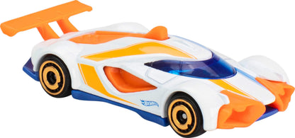 Set of 5 Hot Wheels die-cast toy cars in 1:64 scale, featuring designs from the animated series Let's Race.