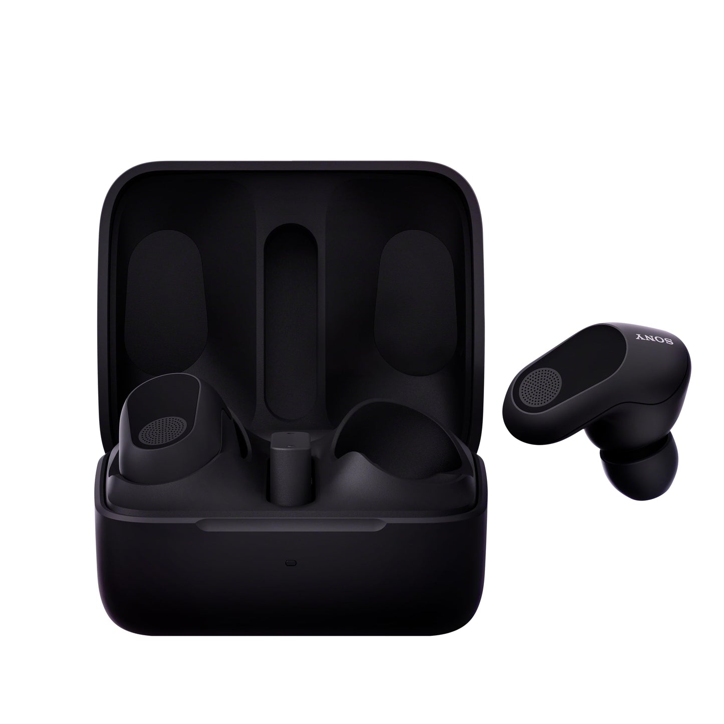 Sony INZONE Buds true wireless gaming earbuds in black with 360 spatial sound, noise cancelling, lightweight design, and AI microphone.