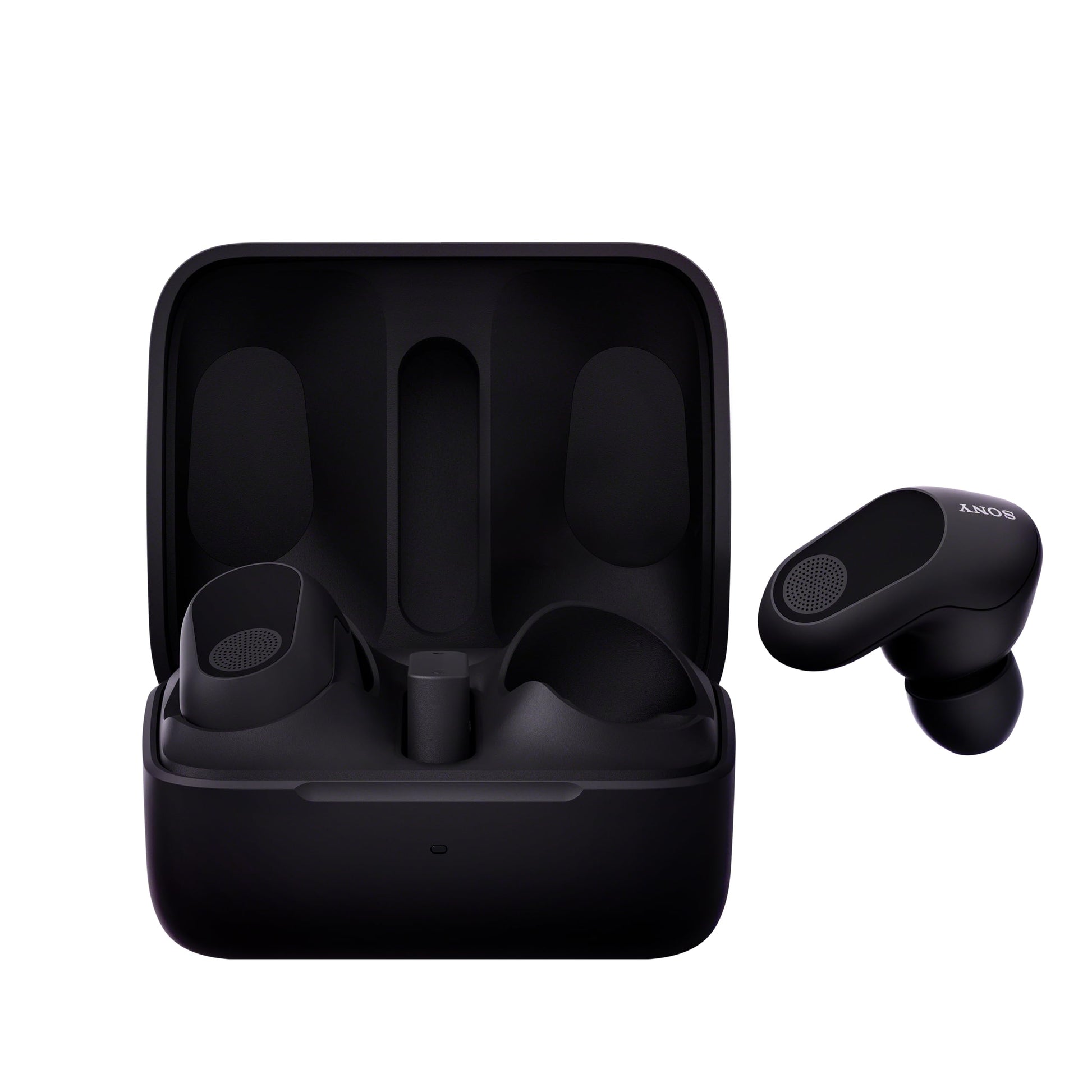 Sony INZONE Buds true wireless gaming earbuds in black with 360 spatial sound, noise cancelling, lightweight design, and AI microphone.